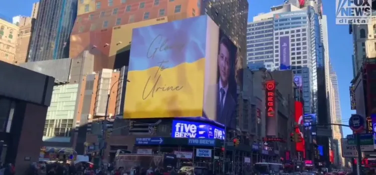 New York’ta bir reklam panosunda “Glory to Urine” yazdığı iddiası