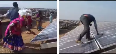 Video Hindistan’da “tanrıları” rahatsız etmemek için güneş panellerine saldıranları mı gösteriyor?
