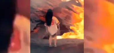 Bir kadının lavlara düştüğünü gösteren video gerçek mi?