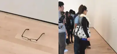 Müzede yere bırakılan gözlüğün sanat eseri sanıldığı iddiası