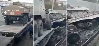 Videonun Ukraynaya hərbi texnika daşıyan Rusiyaya məxsus qatarın relsdən çıxdığını göstərdiyi iddiası