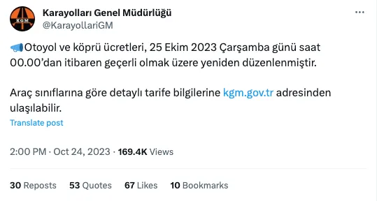 karayollari aciklama