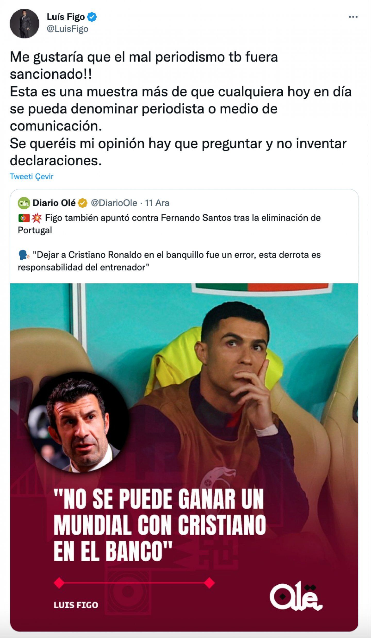 Figo’nun Ronaldo’yu yedek bırakan teknik direktöre şarlatan dediği ...