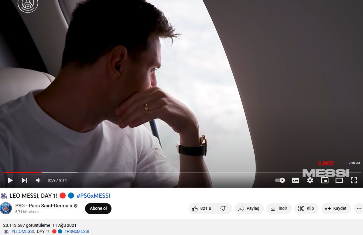 messi paris manzarasina bakiyor