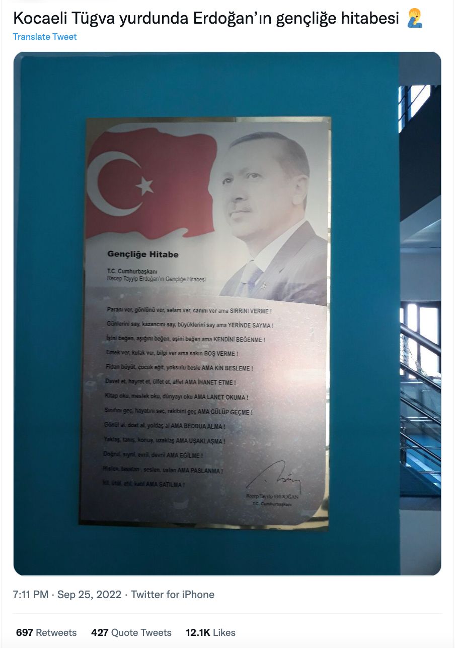 metnin erdoganin genclige hitabesi oldugu iddiasi