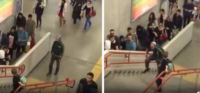 Bir yurttaşın metro merdivenlerini Kılıçdaroğlu’nun seçim şarkısını söyleyerek çıktığı iddiası
