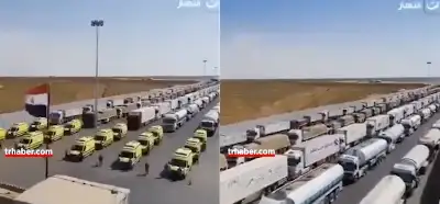 Mısır'dan Filistin'e yardım taşıyan araçları gösteren videonun güncel olduğu iddiası