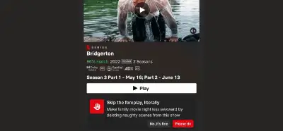 Netflix içeriklerine “sevişmeyi atla” butonu getirdi mi?