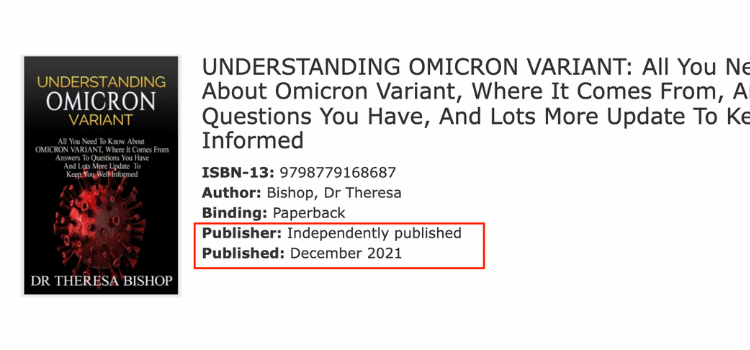 Omicron varyantı tespit edilmeden önce hakkında kitap yazıldığı iddiası
