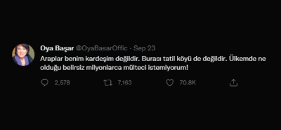 Twitter hesabının Oya Başar’a ait olduğu iddiası