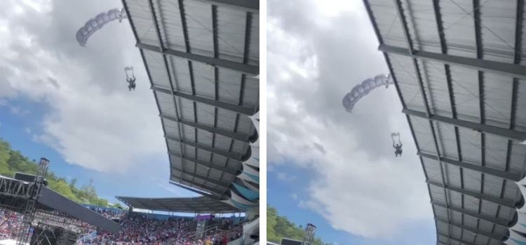 Videonun Uganda'da stadyumu tutturamayan paraşütçüleri gösterdiği iddiası