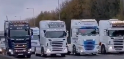 Videonun İrlanda’da tır şoförlerinin aşı karşıtı protestolarını gösterdiği iddiası