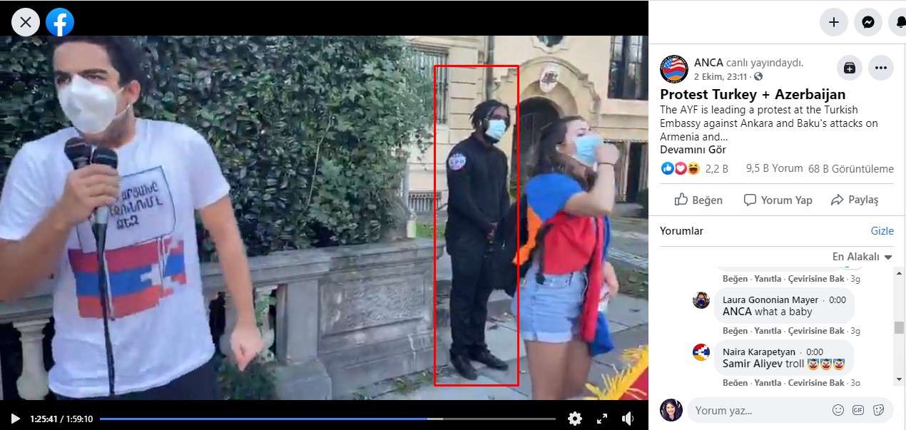 protesto guvenlik gorevlisi 2 fotografin washington dcdeki ataturk heykelini koruyan siyahlari gosterdigi iddiasi