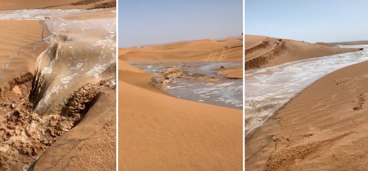 Videonun Səudiyyə Ərəbistanındakı səhrada ilk dəfə su çıxdığını göstərdiyi iddiası