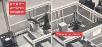 Videodaki robot fabrikadaki insanlara gerçekten saldırıyor mu?