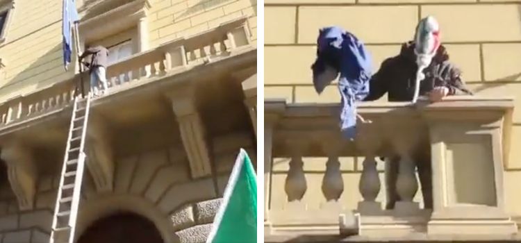 Videonun seçim sonrası Roma'da AB bayrağı yerine İtalyan bayrağı asıldığını gösterdiği iddiası