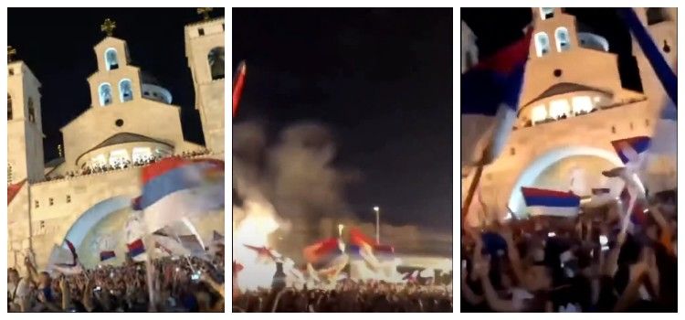Görüntülerin Sırbistan seçimleri sonrası yapılan kutlamaları gösterdiği iddiası
