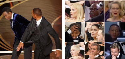Fotoğrafın Oscar töreninde Smith’in Rock'a attığı tokata verilen tepkileri gösterdiği iddiası