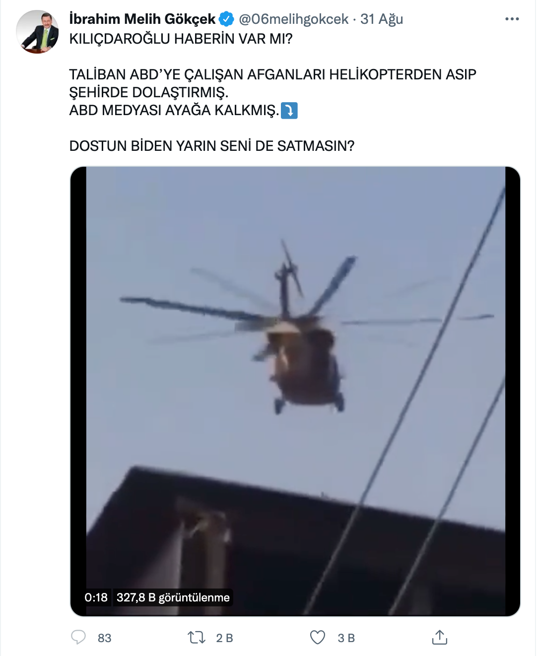 talibanin bir kisiyi helikopterden sallandirdigi iddiasi