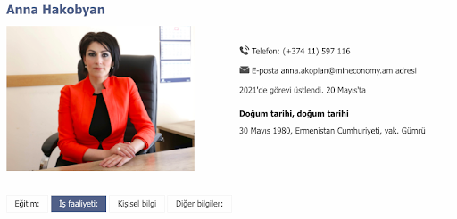teyitaz pasinyanin esini yeni goreve atadigi iddiasi bakanlik resmi site