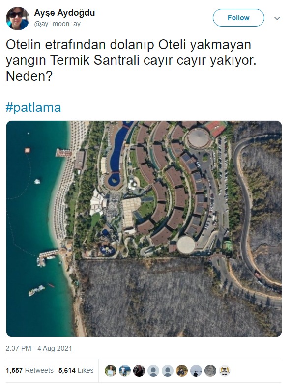 titanic hotel yangin paylasim