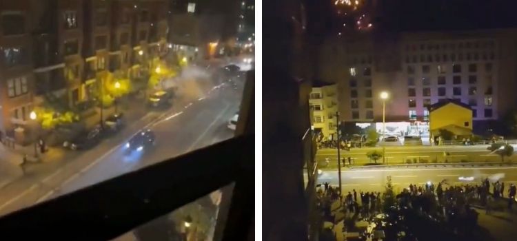 Videonun otel önünde havai fişek patlatan Trabzonsporluları gösterdiği iddiası