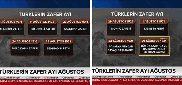 TRT Haber’in ‘Türklerin Zafer Ayı’ yayınında 30 Ağustos’un olmadığı iddiası