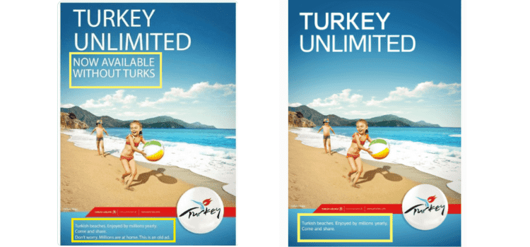 Kapanma günlerinde Türkiye’ye turist çağrısı yapan afiş iddiası