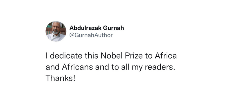 Twitter hesabının Nobel ödüllü Abdulrazak Gurnah'a ait olduğu iddiası