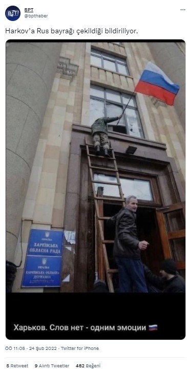 ukraynanin kharkov sehrinde rus bayragi cekildigi iddiasi01