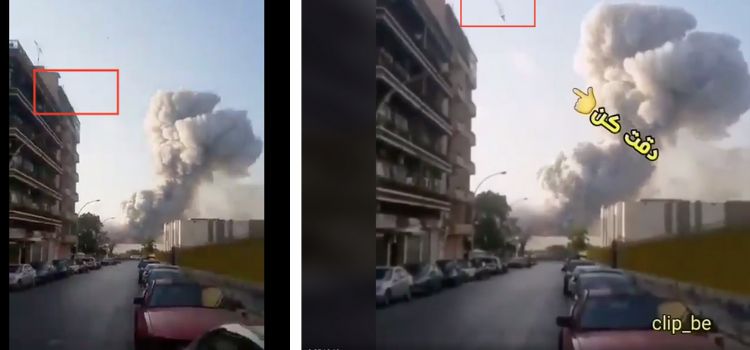 Videonun Beyrut’taki patlamanın roket saldırısından kaynaklandığını gösterdiği iddiası