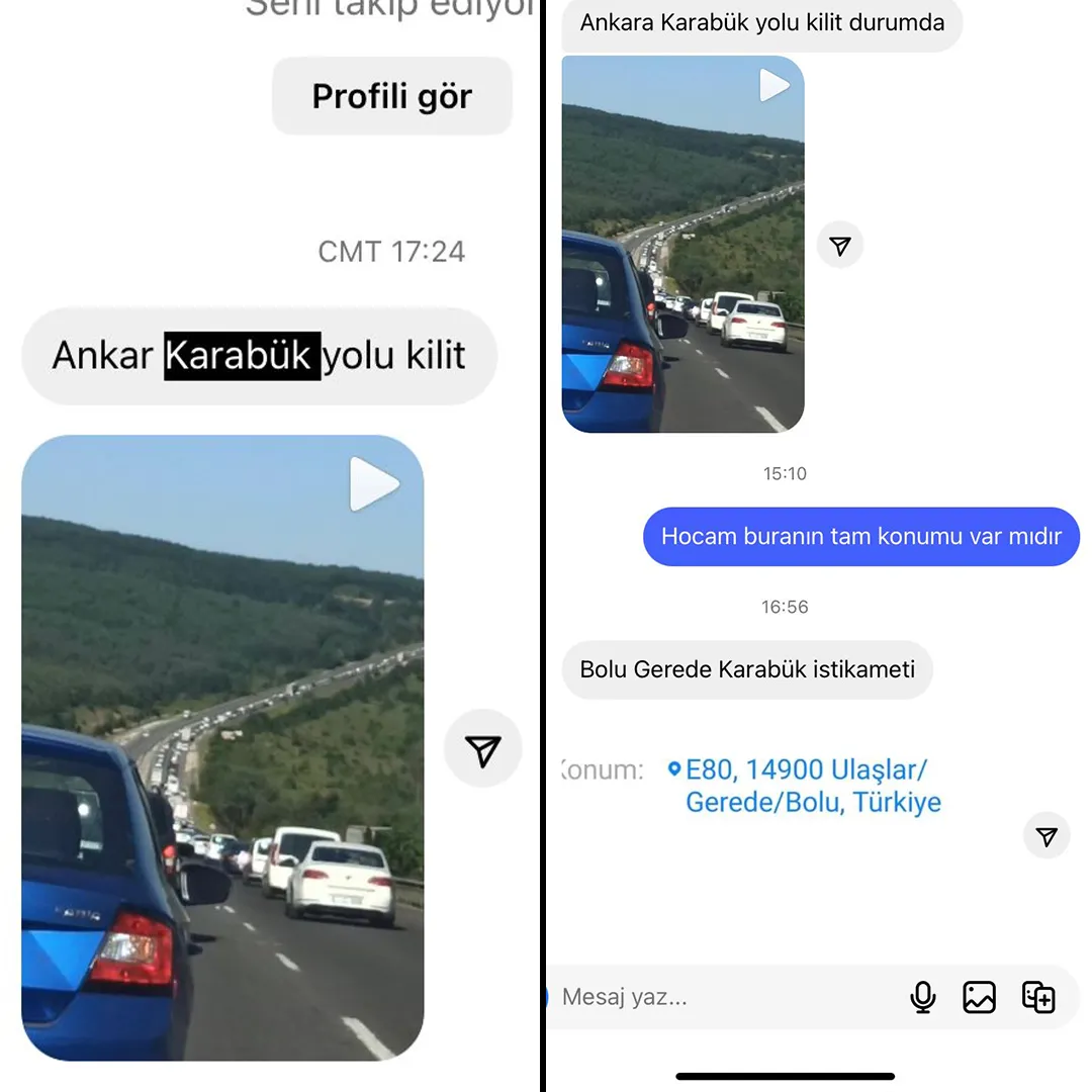 video sahibi mesaj