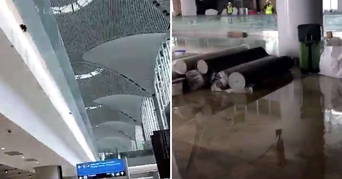 Videoların yeni İstanbul Havalimanı’nda su baskını yaşandığını gösterdiği iddiası