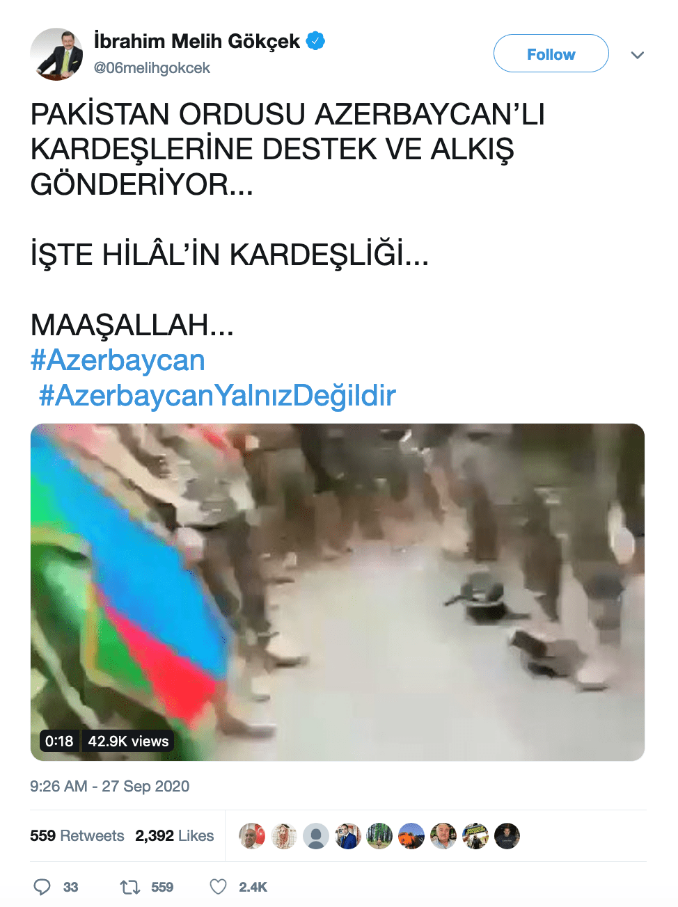 videonun 27 eylul catismasinda pakistanin azerbaycana destegini gosterdigi iddiasi 1