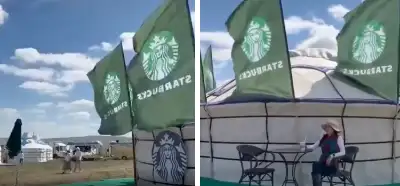 Videonun Moğolistan’da yeni açılan Starbucks mağazasını gösterdiği iddiası