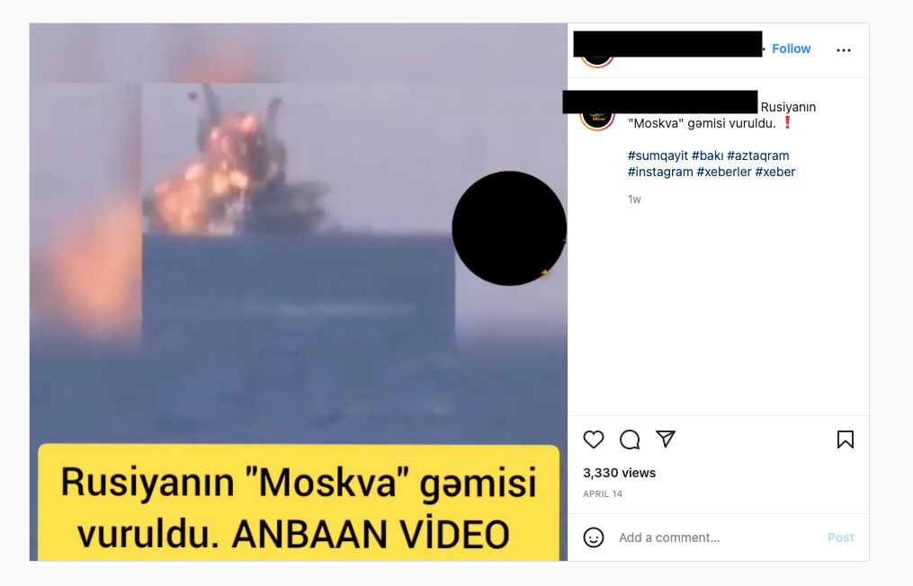 videonun moskva kreyserini gosterdiyi iddiasi