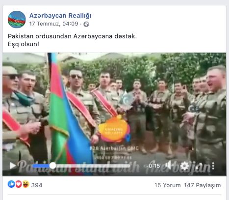 videonun pakistanin azrbaycana tovuz doyusu il bagli dstyini gostrdiyi iddiasi facebook post