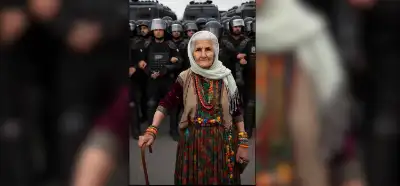 Hakkari'deki protestolardaki yaşlı kadını gösteren fotoğraf gerçek mi?
