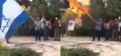 İsrail bayrağını yakarken alev alan kişiye ait görüntünün Yozgat'ta kaydedildiği iddiası