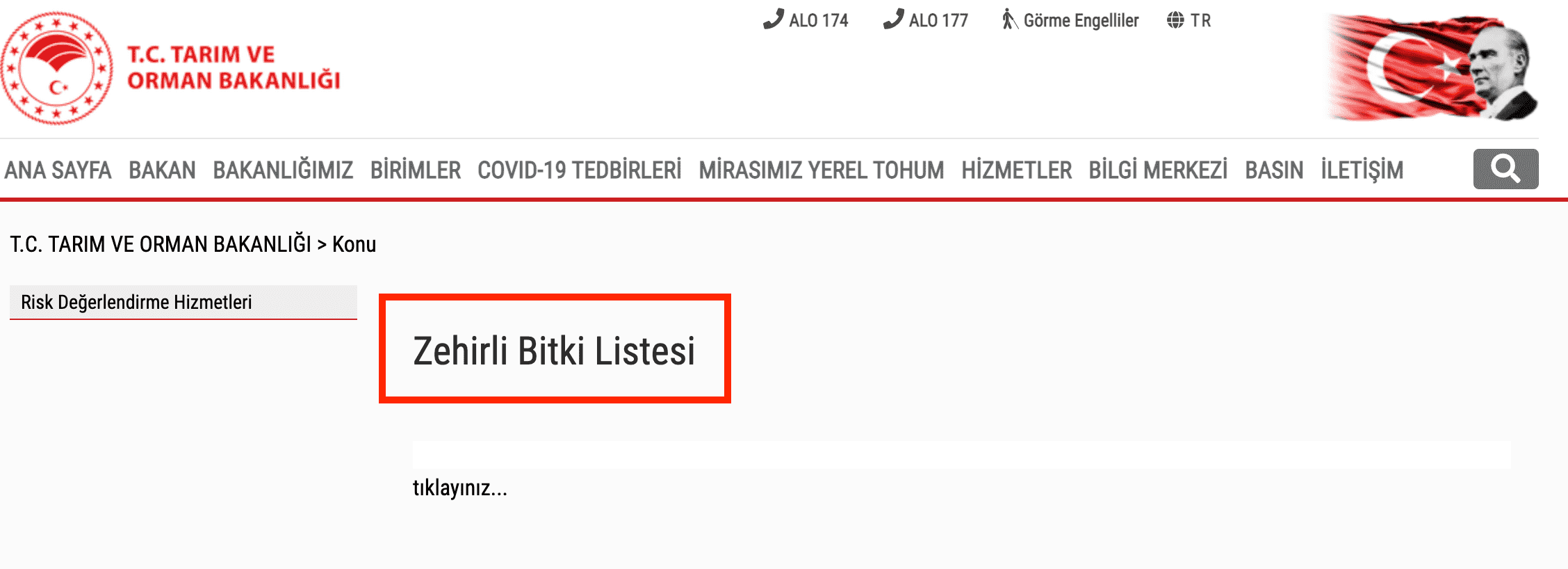 zehirli bitki listesi